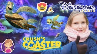 Elena à DISNEYLAND  SOUS LOCEAN avec CRUSHS COASTER  Attraction Nemo [upl. by Askwith]