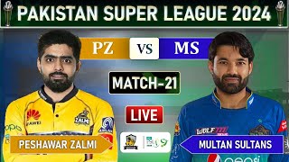 PSL LIVE  PESHAWAR ZALMI vs MULTAN SULTANS MATCH 21 LIVE SCORES  PZ vs MS LIVE  PZ BAT [upl. by Nathanial]