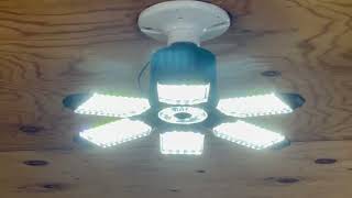 LED Garage Light 200W 20000LM 6500K Deformable LED Garage Ceiling Light Review Really bright [upl. by Avah]