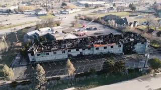 DRONE VIDEO OF AFTERMATH OF KALISPELL FIRE [upl. by Refinnaj]