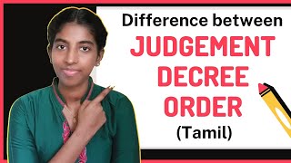 Judgment Decree and Order Tamil [upl. by Anaoy]