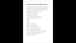 ALEKS placement test 2023 Verified [upl. by Emil]