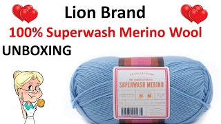 Lion Brand UNBOXING 100 Superwash Merino Wool  lionbrand [upl. by Heisser896]