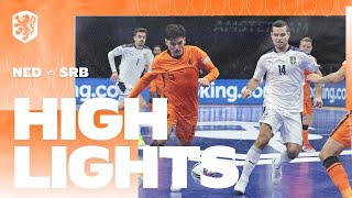 Highlights NederlandServië 2812022  EK Futsal 22  Oranje Futsal [upl. by Kerwin]