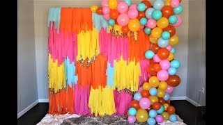 Colorful Streamer Backdrop DIY  How To [upl. by Lhary]