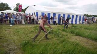 Scythe vs Brushcutter 1  South West Annual Scythe Festival  June 2010 [upl. by Nordine]