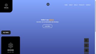 Personal Portfolio home page design  Arick The Code [upl. by Adok22]