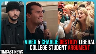 Vivek Ramaswamy amp Charlie Kirk DESTROY Liberal Womans Argument With LOGIC And FACTS [upl. by Alguire]