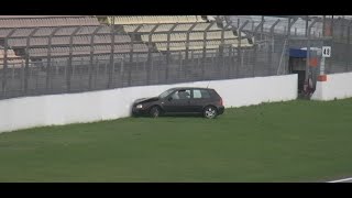 VW Golf GTI CRASH Accident Unfall Touristenfahrten 25 10 2014 Hockenheimring [upl. by Garrot]