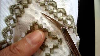 Hardanger Embroidery Lesson 8 Cutting the interior [upl. by Frear649]