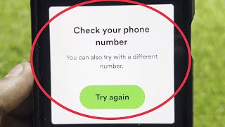 Spotify Fix Check your phone number  You can also try with a different number Problem Solve [upl. by Llij]