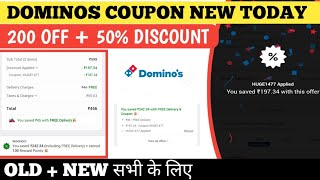 dominos coupon new today  dominos coupon code today  200 off code [upl. by Lugar837]