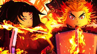 Demon Fall UPDATE  Yoriichi SUN BREATHING  Rengoku FLAME BREATHING  roblox pvp gameplay [upl. by Riane]