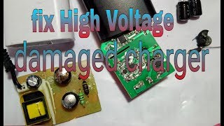 How to repair mobile chargerFix High voltage damaged mobile charger [upl. by Aihk]