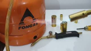 LPG Gas Torch flame Torch gas Burner Brazing soldering plumber work pressure gas torch [upl. by Yalonda]