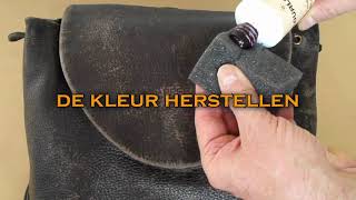 Leren handtas en rugzak onderhoud  reinigen  verven  wwwcolourlocknl  COLOURLOCK [upl. by Torto951]