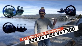 Thrustmaster T150 vs Thrustmaster T300 vs Logitech G29 [upl. by Ennaeilsel512]