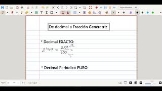 Fracción Generatriz 1 de 3  DECIMAL EXACTO  2ºESO y 3ºESO [upl. by Seem4]