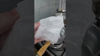 Fiz a cura da minha panela de alumínio batido panela comida casa [upl. by Alludba]