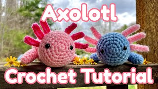 Crochet Axolotl  Beginner Tutorial Amigurumi [upl. by Yremogtnom]