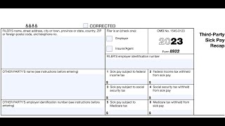 IRS Form 8922 Walkthrough ThirdParty Sick Pay Recap [upl. by Cavanagh]