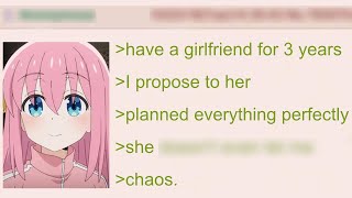 Anon Proposes to His Girlfriend gone wrong but also right  4Chan Greentext Stories [upl. by Bathulda]