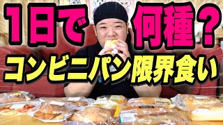 【大食い】120kgのデブは1日でコンビニのパンを何種類食べることができる！？【ファミマ】【セブン】【ローソン】 [upl. by Borreri416]