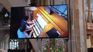 Two organists at Llandaff cathedral playing a duet [upl. by Kotta285]