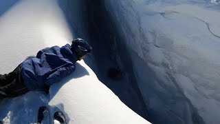 Pitztal early season powder  fall into a glacier crevasse [upl. by Blaire]