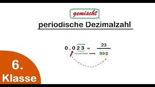 6 Klasse  periodische Dezimalzahlen in Brüche umwandeln  mit einfachen Regeln [upl. by Mattson]