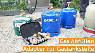 Gasflasche selbst befüllen an Gastankstelle  Wiederbefüllbare Propanflaschen im Ausland füllen [upl. by Giwdul]