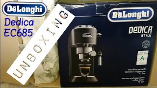 Delonghi Dedica EC685 Espresso Machine Unboxing [upl. by Hanavas859]