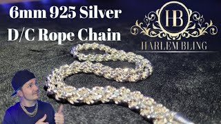 6mm Diamondcut Silver Rope Chain from Harlem Bling [upl. by Kelsi]