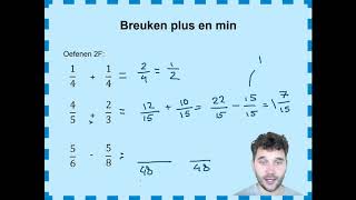 Rekenen domein 1 13 Breuken plus en min Deel III [upl. by Eardnoed]