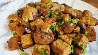 Fried Tofu with Mushrooms  Simple and Easy Recipe [upl. by Hassi]