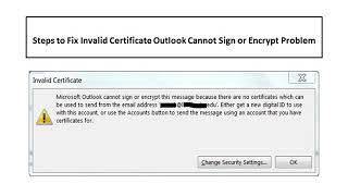 Fix  Invalid Certificate Outlook Cannot Sign or Encrypt Problem [upl. by Aennaej614]