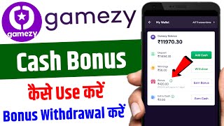 gamezy bonus use kaise kare  gamezy bonus withdrawal [upl. by Llertram]