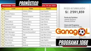 GANAGOL 1068 ANÁLISIS COMPLETO PRONÓSTICO SENCILLA Y 5 DOBLES ADEMÁS RESULTADOS 1067 [upl. by Darsie]