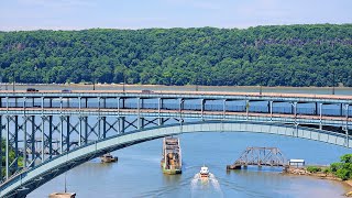 🚆Amtrak Train CAM🚆Hudson River amp Bridge Live Stream in NYC amp City Sounds [upl. by Ahar]