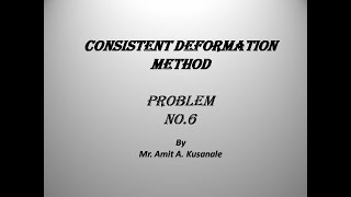 Consistent Deformation Method Eg 6 [upl. by Nnyla]