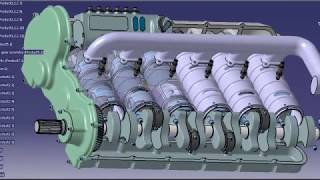 Opposed piston 2 stroke diesel engine animation Junkers Jumo 205 concept [upl. by Nho]