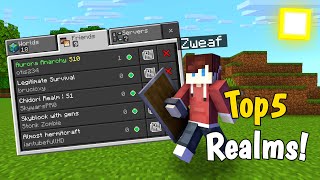 TOP 5 Realms To Join Realm Code  Minecraft PE Windows 10 Xbox PS4 119 2022 [upl. by Castera231]