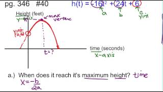 Basketball path to find max height and time vertex [upl. by Kape]