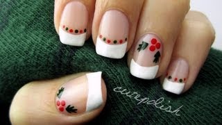 Easy Holly Nail Art [upl. by Nonnair]