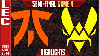 FNC vs VIT Highlights Game 4  Lower Semi Final LEC Spring Playoffs 2024 Fnatic vs Team Vitality G4 [upl. by Aikcin180]