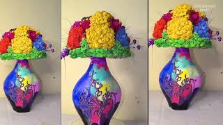 Unique flower vase idea from old newspaper and waste material  how to make flower vase  flower pot [upl. by Azmuh]