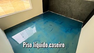 FAÇA VOCE MESMO PISO LIQUIDO PIGMENTADO COM AUTONIVELANTE FICOU INCRÍVEL [upl. by Karita]