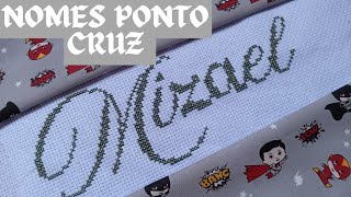 NOMES em PONTO CRUZ para bordar toalhas 👧🧒 gráficos de nomes em ponto cruz [upl. by Erinna]