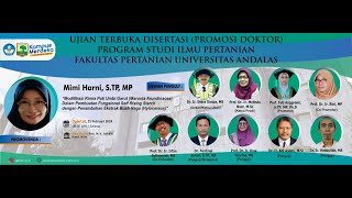 UJIAN PROMOSI DOKTOR PRODI ILMU PERTANIAN AN MIMI HARNI STP MP [upl. by Hsakaa749]