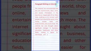 Paragraph Writing on Internet [upl. by Muhcon]